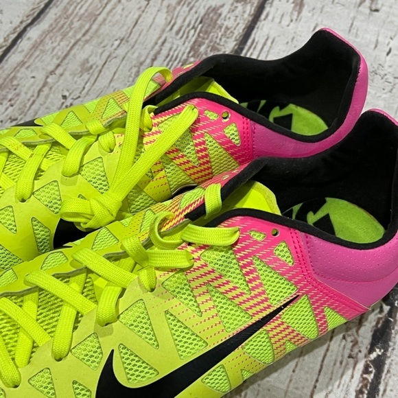 Nke Mens Zoom Maxcat 4 Running Shoes Yellow 882012-999 Mesh Low Top Size 13 - Picture 4 of 11